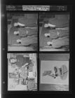 Christmas cards; Microscope; Three men (4 Negatives) (November 27, 1957) [Sleeve 70, Folder b, Box 13]